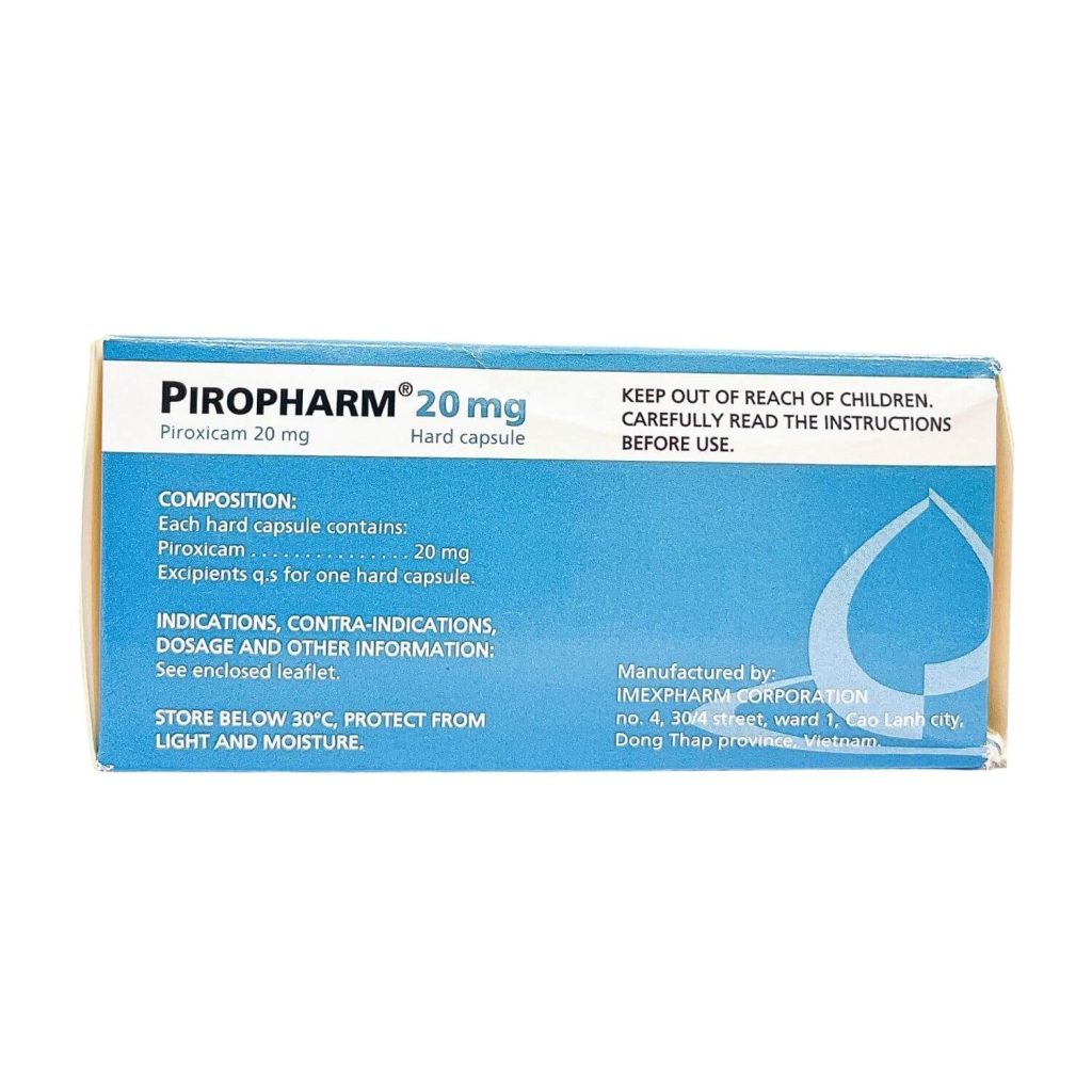 PIROPHARM 20MG H 10 VỈ x 10 VIÊN IMEXPHARM